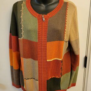 Christopher and Banks Multicolor embroidered cardigan